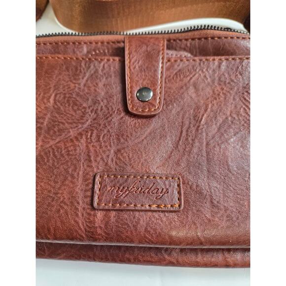 myfriday Vegan Leather Wristlet Clutch Purse Zip Around Detchable Card Holder - Picture 2 of 6